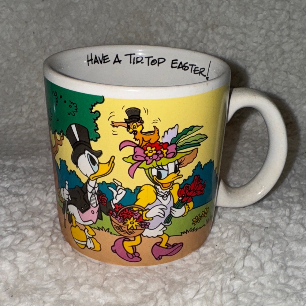 Walt Disney Applause Have a Tip-Top Easter Donald and Daisy Duck mug